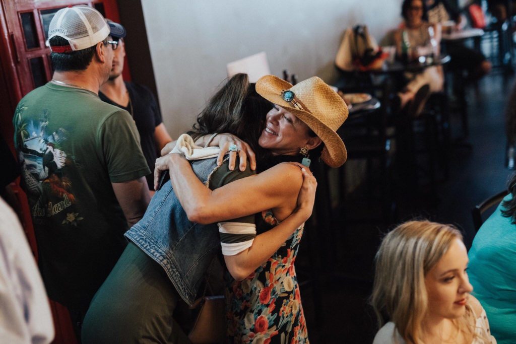 A loving reunion with multi-talented artist/co-writer Maggie Baugh following her performance at The Listening Room Cafe during CMA Country Music Association week in Nashville